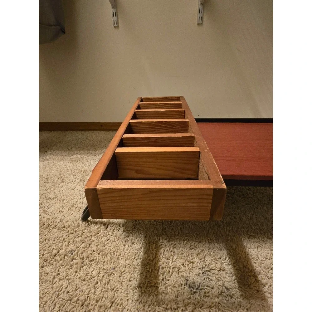 Handmade Rustic Wooden Ladder Shelf Decorative 7-Tier Display Rack Brown Wood